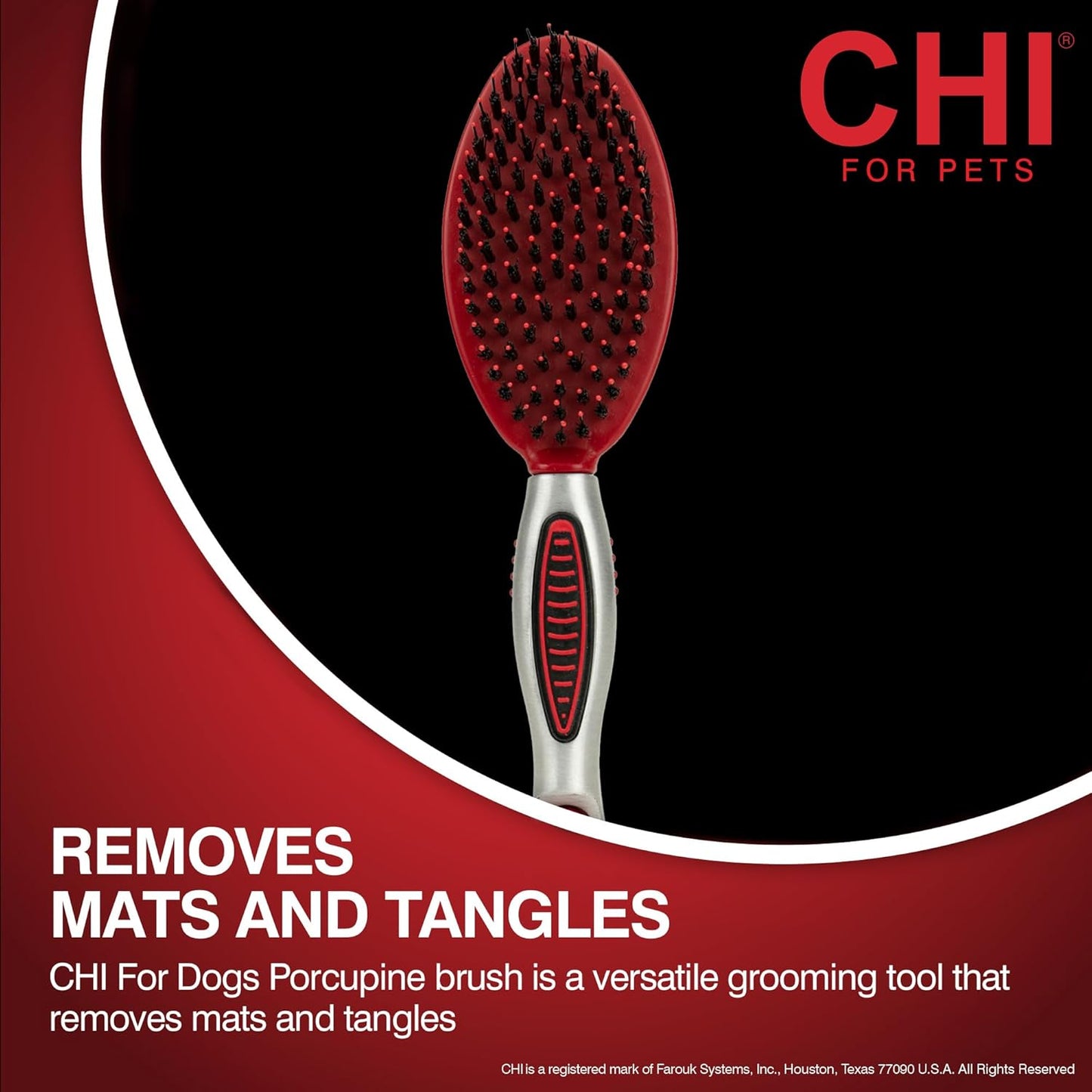 CHI for Dogs 2 in 1 Dematting and Deshedding Rake, Dual Head Dog Grooming Tool with Wide Tooth Dematting Rake and Fine Deshedding Rake, Detangler Comb for Thick Double and Long Dog Coat