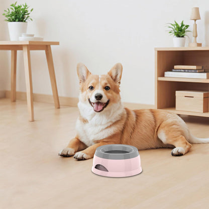 25oz Slow Drink Dog Water Bowl, No Spill Water Bowl for Dogs Cats, Non-Splash No Mess Puppy Kitten Water Feeder, Carried Portable Base for Vehicle Car,Travel,Home (Small/Medium Pets) - Pink