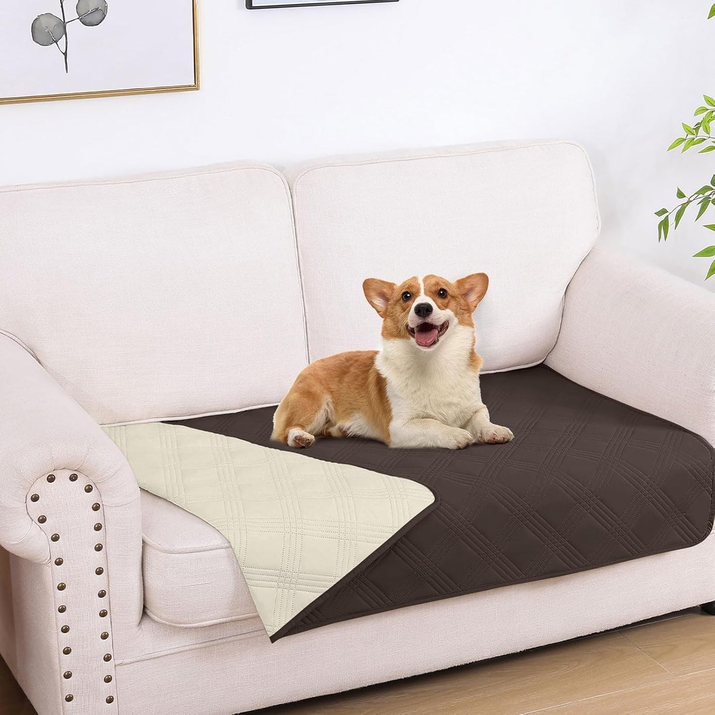 hyha Waterproof Dog Bed Blanket, Soft Pet Blankets, Waterproof Couch Cover for Dogs, Reversible Sofa Covers Washable for Furniture (30x70 Inch, Grey/Dark Grey)