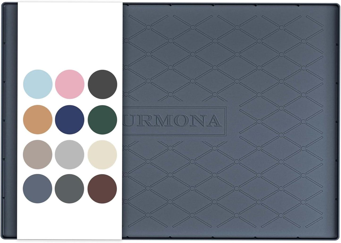 URMONA Under Sink Mat for Kitchen Waterproof, 34" x 22" Silicone Under Sink Mat for Shelf Liner Organizer, Cabinet Sink Protector Under Sink Liner for Bottom Kitchen, Bathroom(Light Grey)
