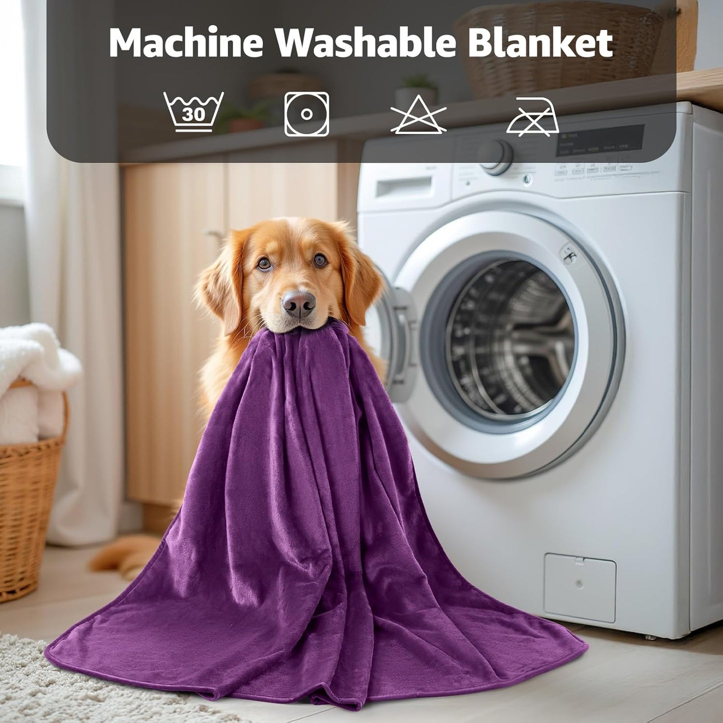 LOOBANI Waterproof Blanket for Bed: Reversible Soft Flannel Twin Bed Blanket 60" x 80", Leakproof Throw Spill-Proof Dog Pet Blanket for Couch Cover, Movie Time, Camping, Travel, Grey