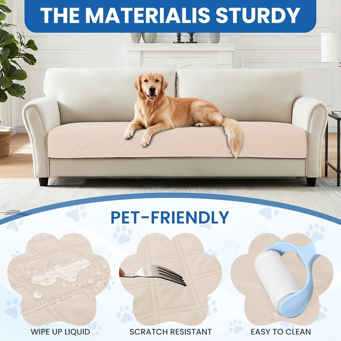 Waterproof Dog Blanket, Non-Slip Soft Pet Bed Cover, Couch Cover for Dogs Washable, Protects Sofa, Furniture, Crate, Car, Tear Resistant Leakproof Pet Blanket (30x70 Inch, Dark Grey)