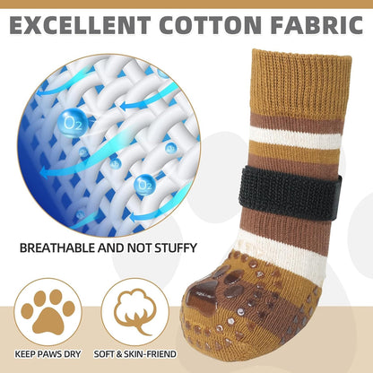 KOOLTAIL Dog Socks Shoes for Hot Pavement to Prevent Licking Paws, Winter Dog Boots&Paw Protector for Hardwood Floors Anti Slip,Traction Control Grip Booties for Small Medium Large Senior Dogs,Black M