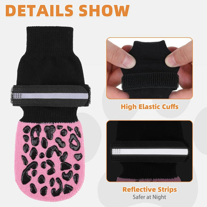 KOOLTAIL Dog Socks Shoes for Hot Pavement to Prevent Licking Paws, Winter Dog Boots&Paw Protector for Hardwood Floors Anti Slip,Traction Control Grip Booties for Small Medium Large Senior Dogs,Black M