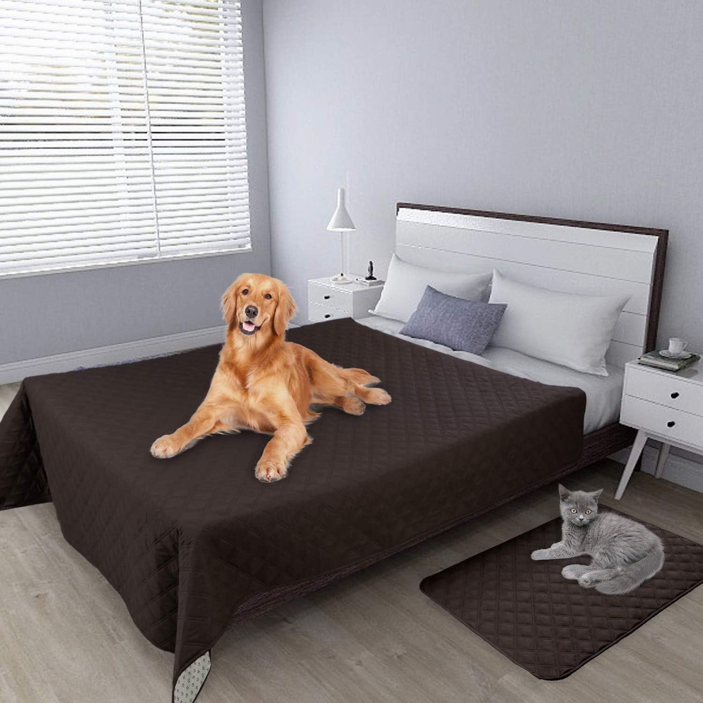 Easy-Going 100% Waterproof Dog Bed Cover, Non-Slip Pet Blanket for Furniture, Washable Couch Cover, Repleasement Sofa Cover (68x82 in,Gray)