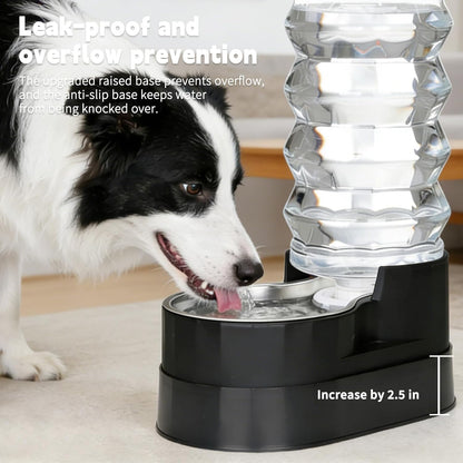 RIZZARI 8L Elevated Pet Water Dispenser – Stainless Steel Gravity Waterer with Auto-Refill Design for Medium and Large Dogs & Senior Pets -Comfortable Drinking Height for Living Rooms,Multi-Pet Homes