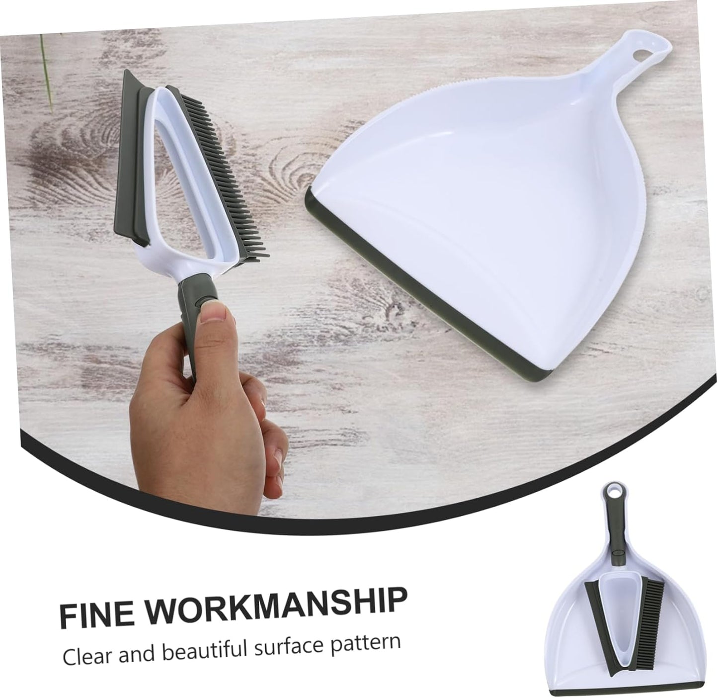 Outanaya Pet Hair Removal Dust Removal Set 2-in-1 Brush Dustpan Pet Rake for Carpet Hair Collector