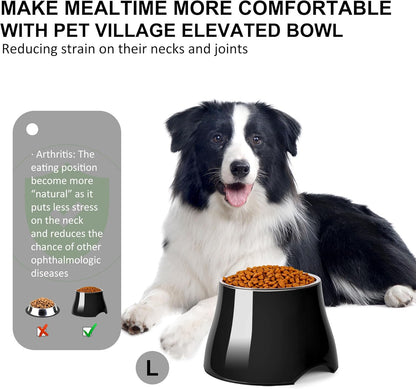 Dog Bowls,Cone Friendly Non Slip Single Dog Bowl with Stainless Steel Inner, Raised Bowls for Small Dogs Spaniel Dogs Long Ear, High Capacity, M/2 Cup Pink