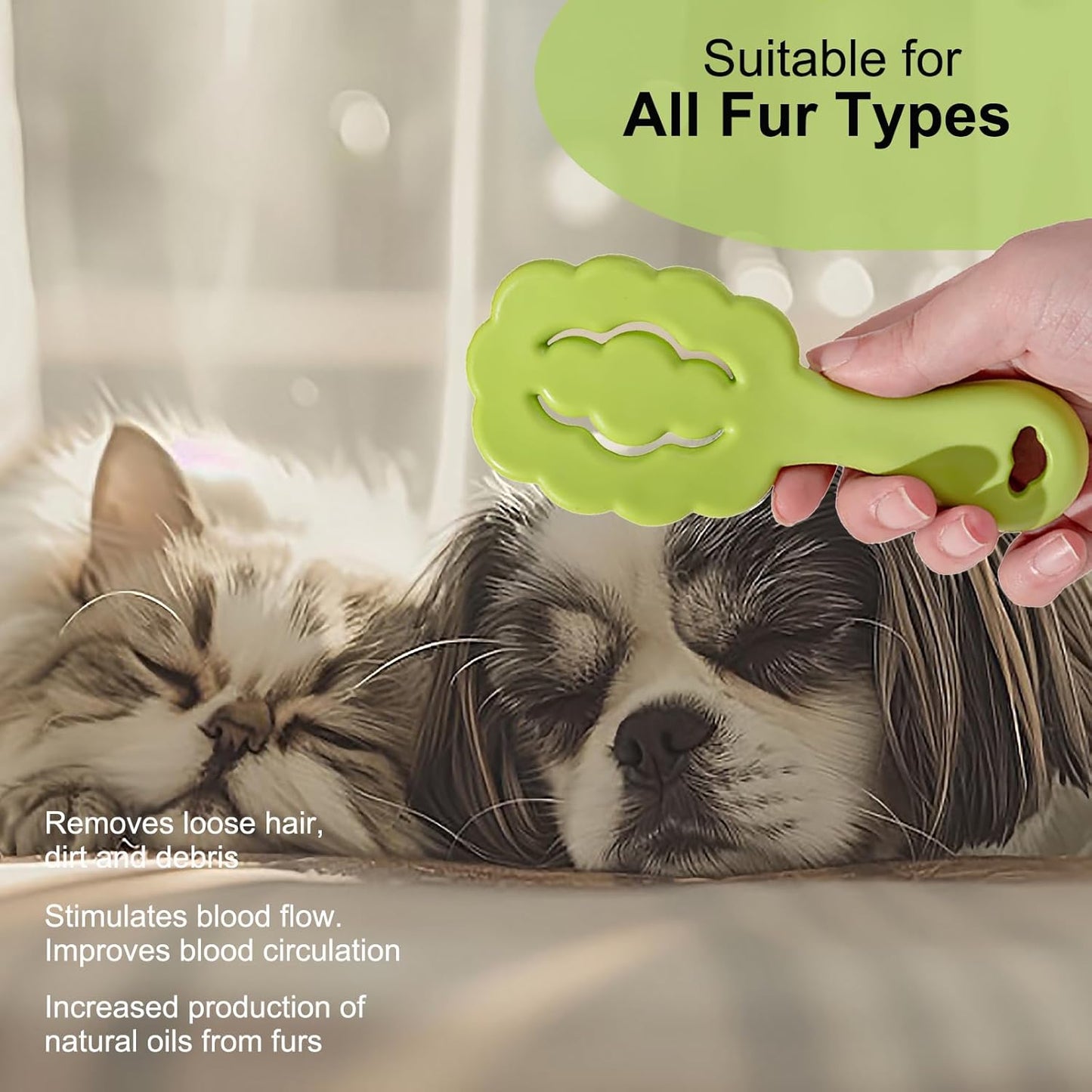Cloud Shape Small Dog Grooming Brush - Soft Pin Brush for Gentle Detangling & Massage Puppy Hair Comb for Maltese, Shih Tzus, Yorkies, and Puppies, Pink
