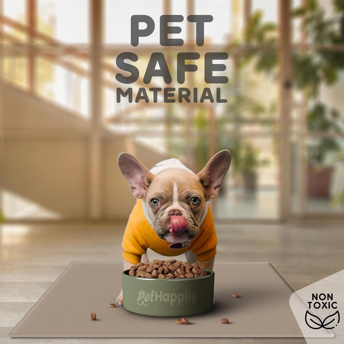 Dog Food Mat - Raised Edges Dogs Mat for Food and Water Prevent Spill, Waterproof Cat Food Mats Protect Floors, Easy Clean Dog Bowl Mats for Food and Water, Silicone Pet Feeding Placemats