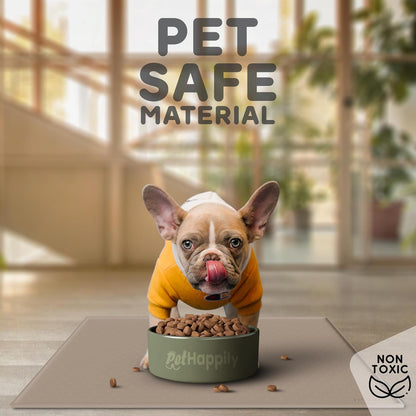 Dog Food Mat - Raised Edges Dogs Mat for Food and Water Prevent Spill, Waterproof Cat Food Mats Protect Floors, Easy Clean Dog Bowl Mats for Food and Water, Silicone Pet Feeding Placemats