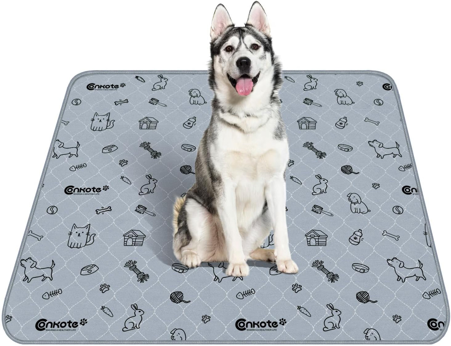 Conkote Reusable Pee Pads for Dogs Extra Large 60" x 48" Puppy Playpen Mat, Washable Pee Pads Heavy Absorbency Waterproof Dog Training Pads Non-Slip for Housebreaking, Whelping, Potty, Crate