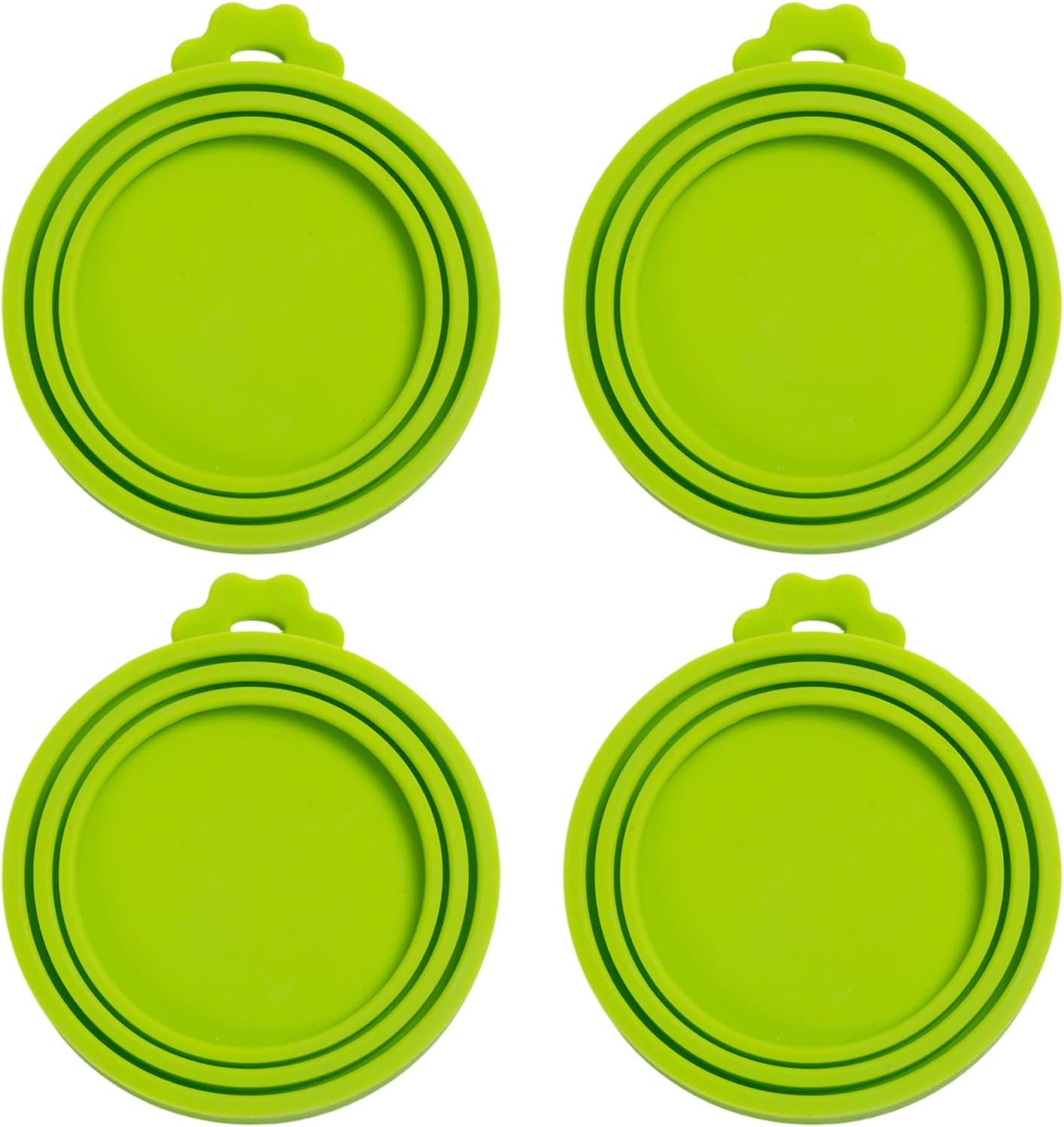 PINE & LINEN 4 Pcs 2.5inch Durable Pet Can Lids, Silicone Small Pet Can Covers Waterproof Cat Food Cans Lids for 3 oz Cat Food Cans（Yellow+Red+Pink+Blue）