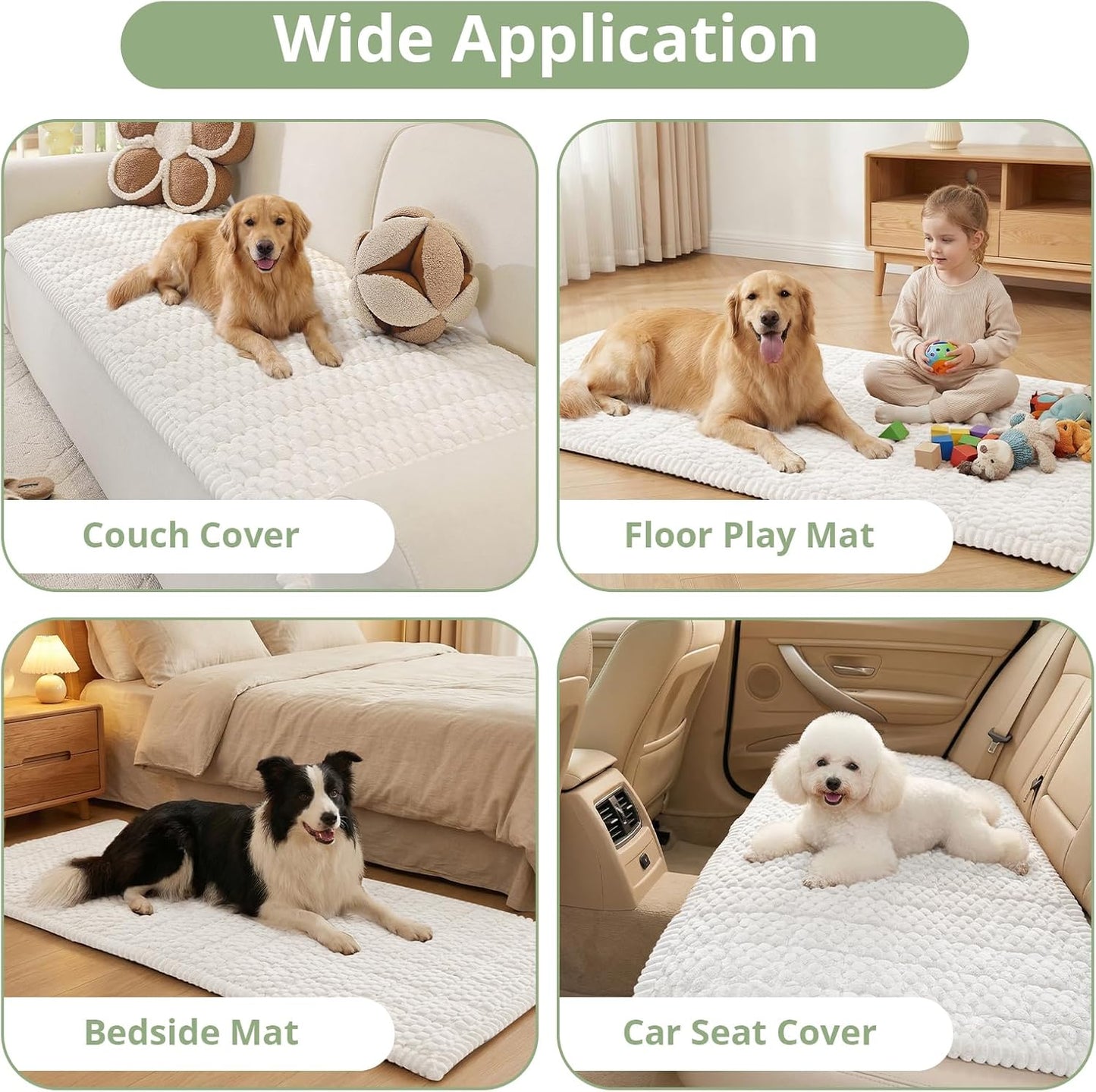 OstepDecor Couch Cover for Dogs, Washable Non Slip Sofa Cover for Pets, Soft Couch Covers for Sofa, Loveseat and Sectional, Furniture Protector Against Pet Hair & Scratches (27.6" x 27.6", Khaki)