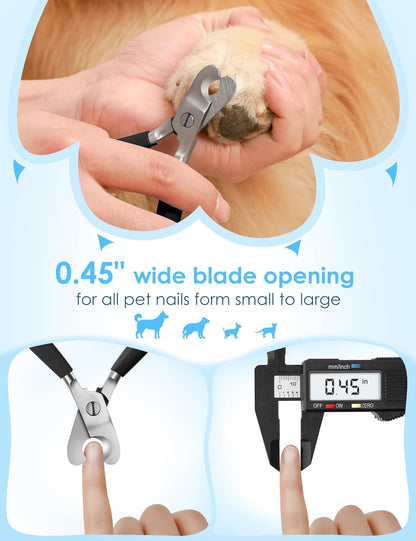 Gobeigo Upgrade Wide Open Dog Nail Clippers for Large Dogs Cut Like Butter, Heavy Duty Dog Nail Trimmer Full Metal Razor Sharp Professional for All Dogs Cats with Thick Toenail