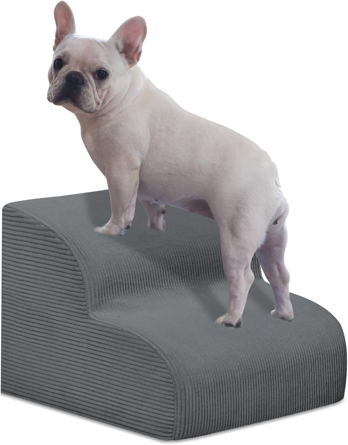 Mesa Lemon Dog Stairs & Steps for High Beds, 3 Steps High Density Foam Waterproof Dog Ramp for Small Dogs and Cats, Pet Stairs with Removable Washable Cover for Bed, Couch, Sofa and Car (H:16")