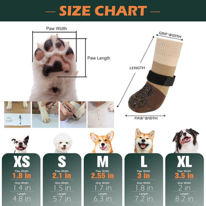 EXPAWLORER Anti Slip Dog Socks to Prevent Licking Paws, Dog Shoes for Hot Pavement Walk, Dog Booties for Hardwood Floors, Dog Boots & Paw Protectors with Grippers for Small Medium Large Senior Dogs M