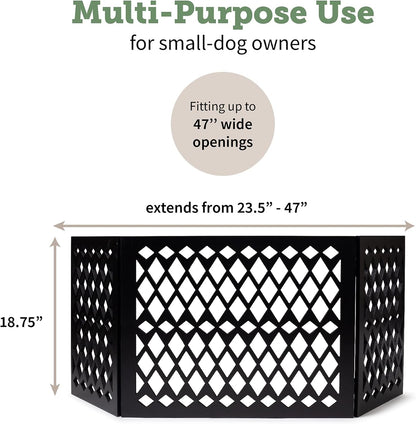 Free Standing Pet Gate | Pet Gate for Small Dogs | Free Standing Dog Gate for Stairs | Freestanding Dog Gates for Doorways | Freestanding Pet Gates | Width 23.5-47 inch | Height 18.75 inch (Diamond)