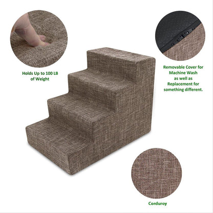 Best Pet Supplies Dog Stairs & Steps - Foam Steps for Small Dogs & Cats, Non-Slip Indoor Balanced Pet Step Support, Dog Ramp, No Assembly, Pale Teal, 3-Step (13.5-inch Height)