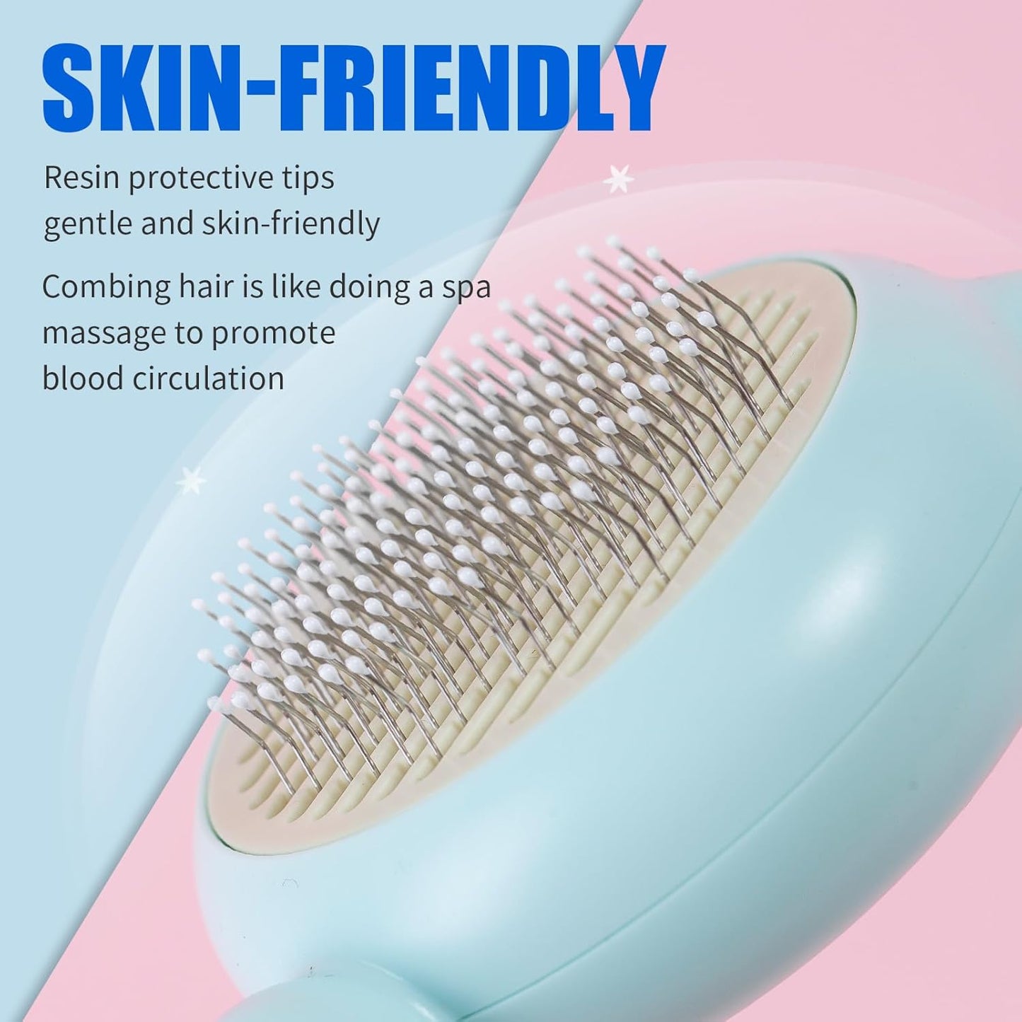 Cat Brush Dog Brush with Release Button for Shedding, Self Cleaning Cat Comb Hair Brush for Indoor Cats, Dog Deshedding Brush Grooming Kit, Pet Supplies Hair Remover Tool