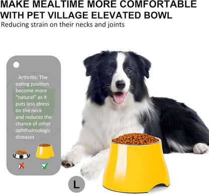 Dog Bowls,Cone Friendly Non Slip Single Dog Bowl with Stainless Steel Inner, Raised Bowls for Small Dogs Spaniel Dogs Long Ear, High Capacity, M/2 Cup Pink