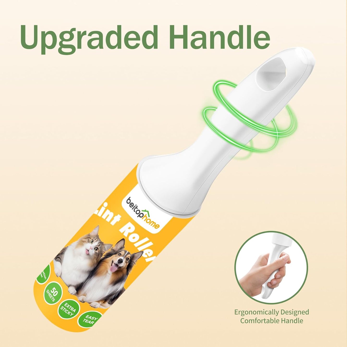 Lint Roller, 800-Sheet Extra Sticky Rollers for Pet Hair, 4 Handles, Value Pack for Dogs, Cats, Clothes, Carpet, Furniture