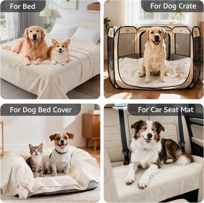 LOOBANI Waterproof Blanket for Bed: Reversible Soft Flannel Twin Bed Blanket 60" x 80", Leakproof Throw Spill-Proof Dog Pet Blanket for Couch Cover, Movie Time, Camping, Travel, Grey
