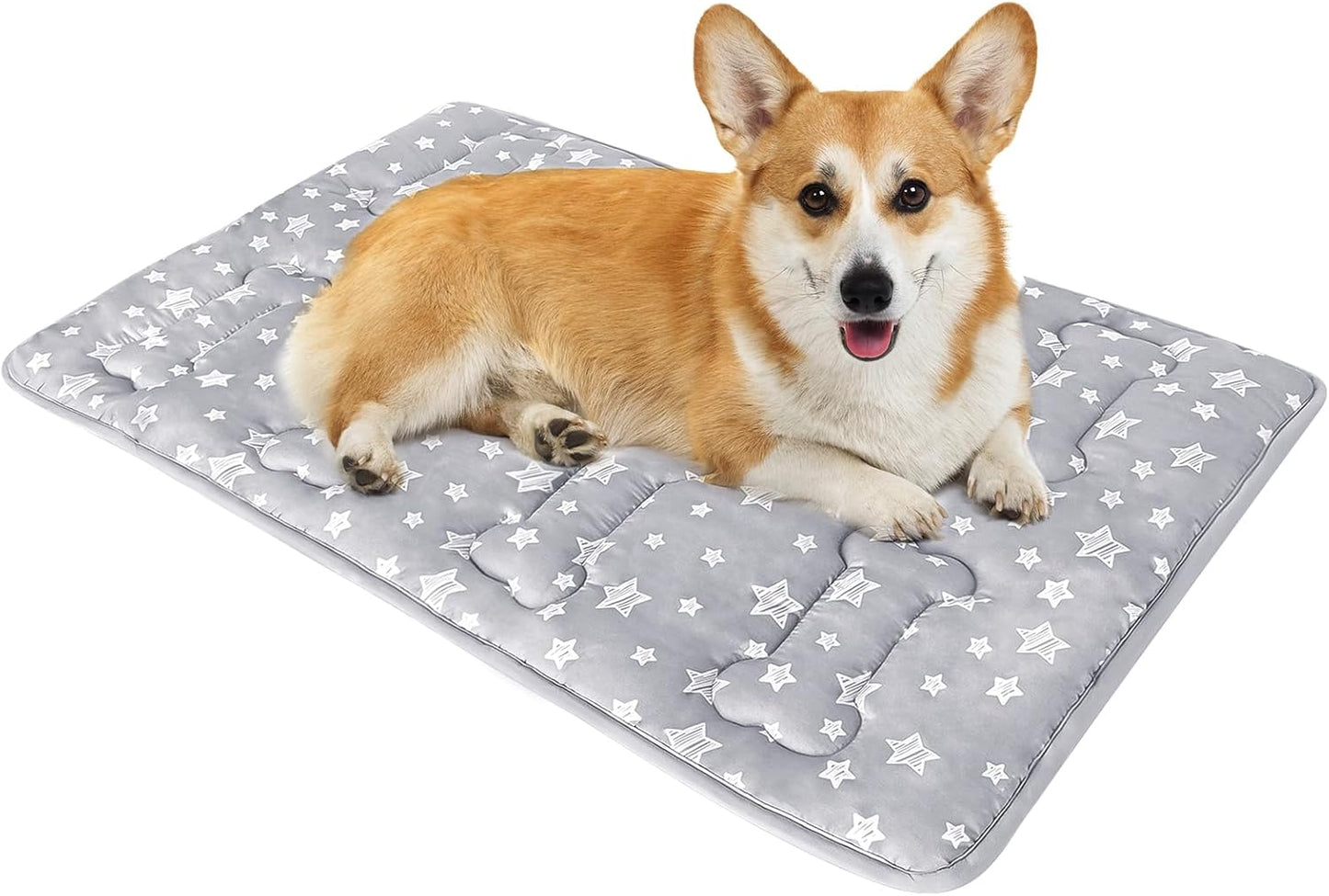 Dog Crate Bed Mat (36" X 23"), Soft Dog Bed Mat with Cute Stars, Personalized Crate Pad, Anti-Slip Bottom, Machine Washable Kennel Pad