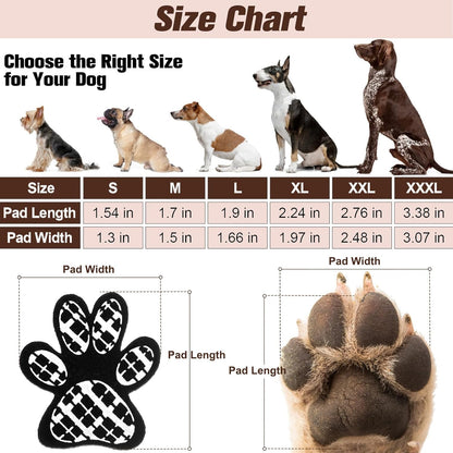 BEAUTYZOO Dog Paw Protector Anti-Slip, Paw Pads for Dogs Traction On Hardwood Floors, Paw Stickers Toe Grips for Hot/Cold Pavement for Senior Dogs, Shoes Boots Socks Replacement, 6 Sets (24 pcs) XXL