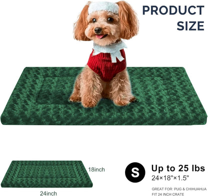 Dog Bed Mat, Reversible Crate Pad & Cute Dog Bed - Machine Washable Kennel Mat with Ultra Soft for Small Dogs (Cool/Warm), 24" x 18", Grey&Star