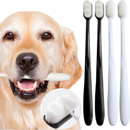 Dog Toothbrush Kit 2 Pack, Ultra Soft Pet Tooth Brush for Medium to Large Dogs & Cats, Animal Teeth Brushing Kit for Easy Dental Cleaning, 2 Pcs, Pink