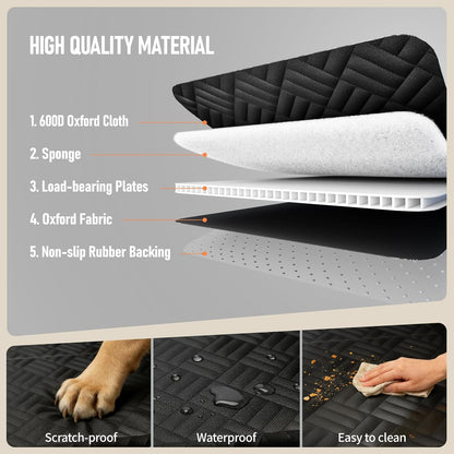 PROZAR Dog Car Seat Cover for Back Seat, Hard Bottom Back Seat Extender for Dog, Back Seat Pet Cover for Dogs - Supports 400lbs, Waterproof Heavy Duty Scratch Dog Hammock for Car SUV and Small Truck