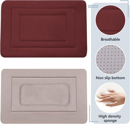 Dog Bed Soft Dog Crate Bed Pad Mat, 42 in Non Slip Bottom Washable Beds for Large Dogs, Pet Bed Mattress Kennel Pad, Dark Gray