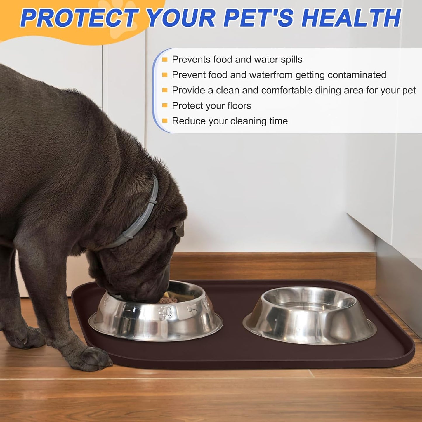Small Silicone Pet Food Mat with Raised Edge for Food and Water Bowl, Square Dog Feeding Mats, Cat Food Trays for Floor Waterproof, Rubber Tray for Dogs and Cats, 12 x 12 x 0.7 Light Olive Green