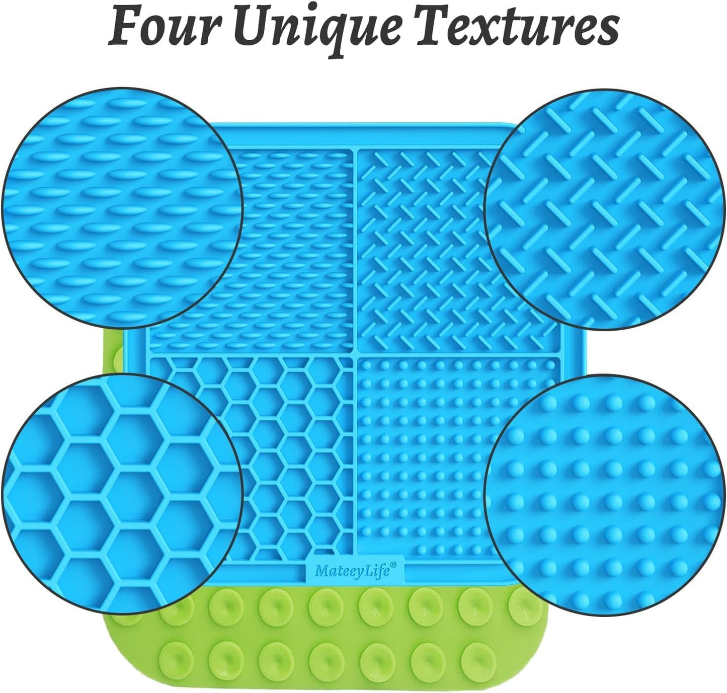 MateeyLife 2PCS Large Lick Mat for Dogs with Suction Cups, Slow Feeder Bowls, Cat Lick Mat for Anxiety Relief, Dog Toys to Keep Them Busy, Enrichment Toys for Bathing, Cat Licking Pad for Boredom