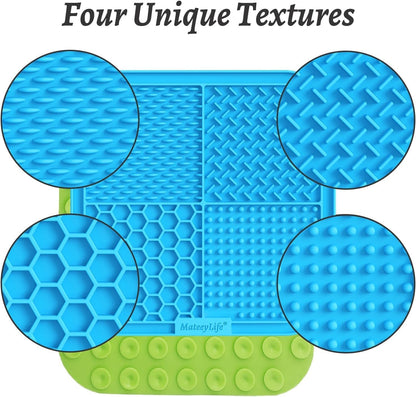 MateeyLife 2PCS Large Lick Mat for Dogs with Suction Cups, Slow Feeder Bowls, Cat Lick Mat for Anxiety Relief, Dog Toys to Keep Them Busy, Enrichment Toys for Bathing, Cat Licking Pad for Boredom