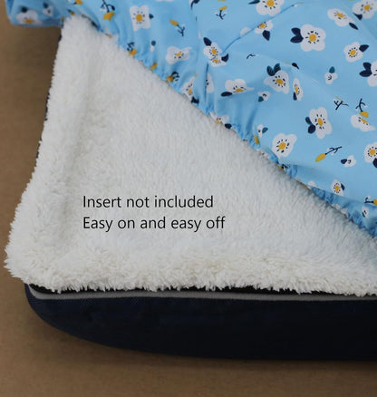 Grey Waterproof Dog Bed Slip Cover Dog Bed Liner Elastic 42 x 30 Inch