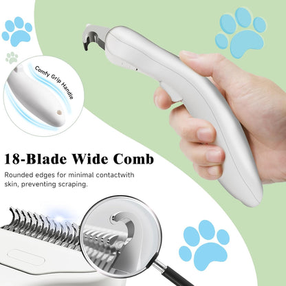 3-in-1 Pet Steam Brush Set for Dogs & Cats, Grooming Comb with Spray, Defur Tool, Water-Assisted Hair Removal, Spritz Brush, Multi-Purpose Kit, Undercoat Rake, Deshedding Brushes, Dematting Brush.