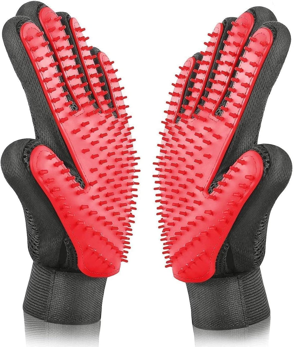 BYETOO Pet Dog Cat Grooming Glove with 261Tips,Gentle Deshedding Brush Glove,Efficient Pet Hair Remover Mitt,Massage Tool with Enhanced Five Finger Design,for Dog,Cat,Rabbit,Horse with Long/Short Fur