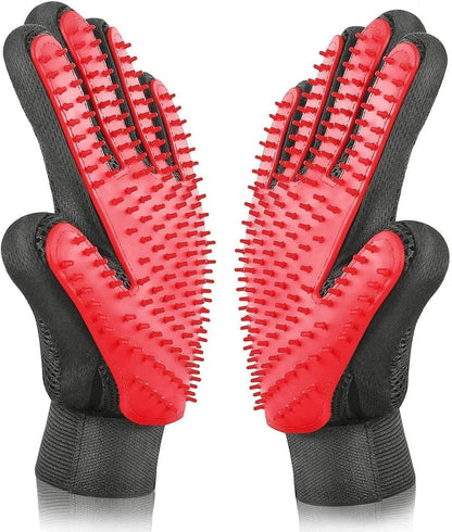 BYETOO Pet Dog Cat Grooming Glove with 261Tips,Gentle Deshedding Brush Glove,Efficient Pet Hair Remover Mitt,Massage Tool with Enhanced Five Finger Design,for Dog,Cat,Rabbit,Horse with Long/Short Fur