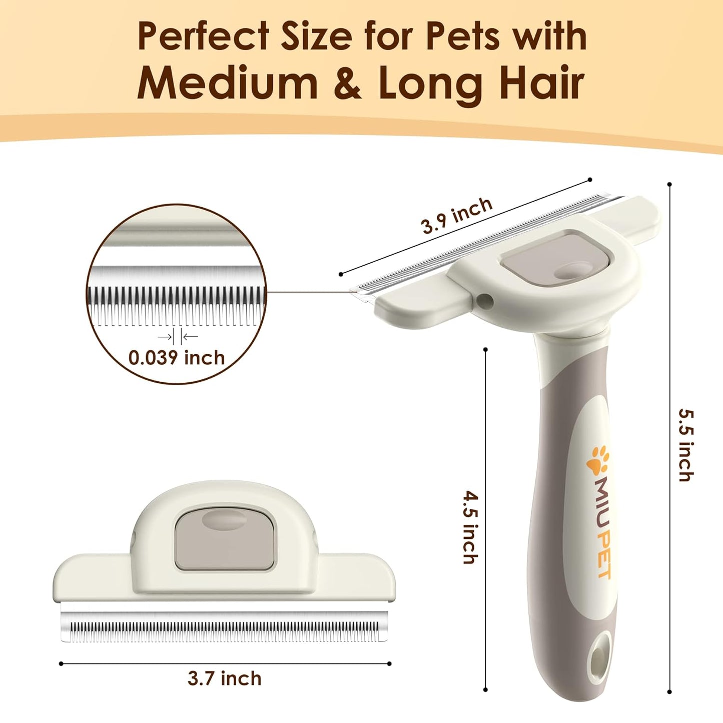 Professional Deshedding Dog Brush Grooming Kits, for Long-Haired Dogs and Cats - Dog Deshedding Brush and Slicker Brush Set 3 in 1 Gift Box for Long Hair Pets like Golden Retriever