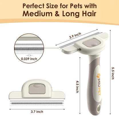 Professional Deshedding Dog Brush Grooming Kits, for Long-Haired Dogs and Cats - Dog Deshedding Brush and Slicker Brush Set 3 in 1 Gift Box for Long Hair Pets like Golden Retriever