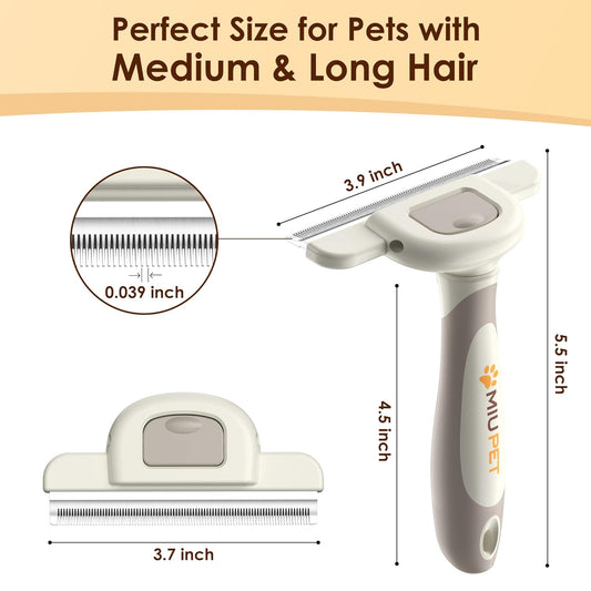 Professional Deshedding Dog Brush Grooming Kits, for Long-Haired Dogs and Cats - Dog Deshedding Brush and Slicker Brush Set 3 in 1 Gift Box for Long Hair Pets like Golden Retriever