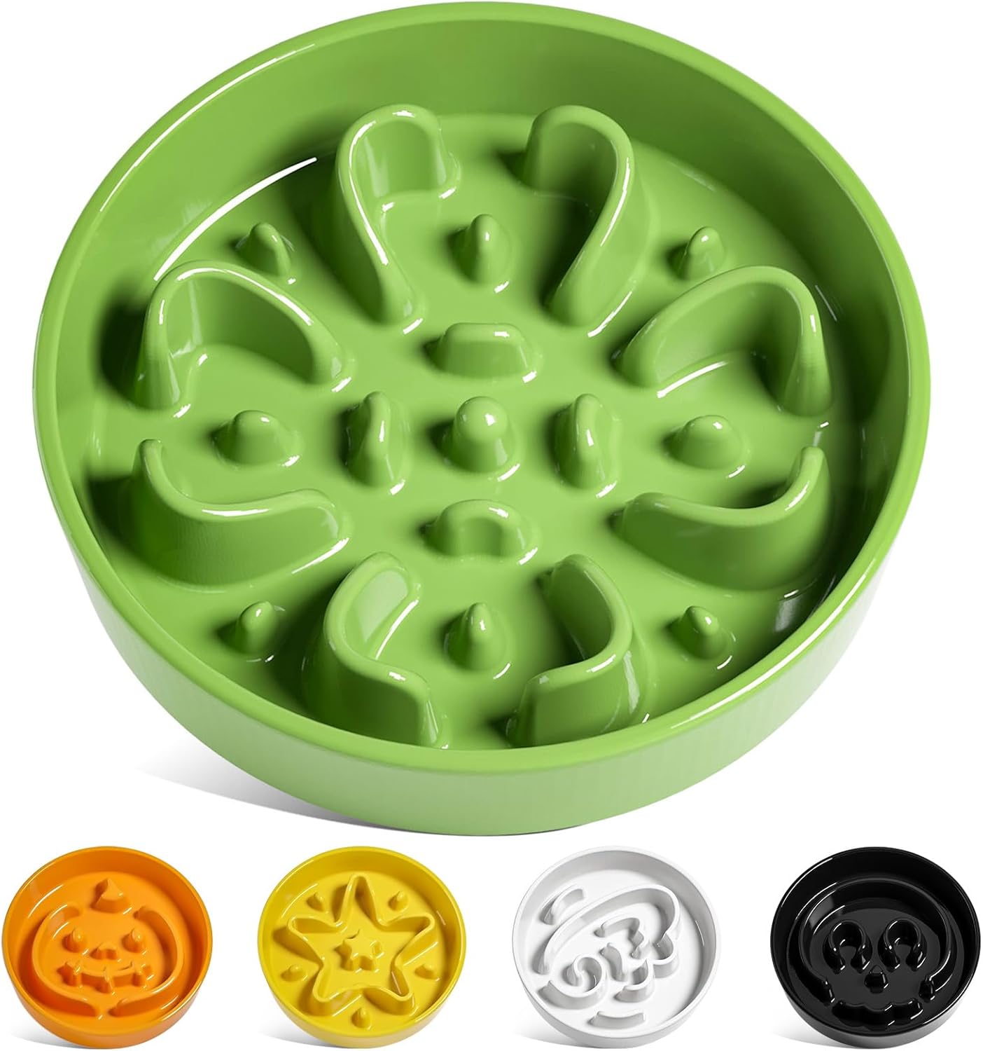 LE TAUCI Dog Bowls Slow Feeder Ceramic, 1.5 Cup Slow Feeding Bowl for Small and Medium Breed, Puzzle Dog Food Bowl for Fast Eater, Maze Purple