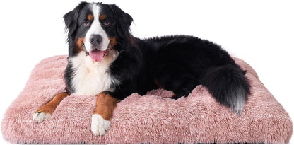EHEYCIGA Fluffy Dog Crate Bed for Medium Dogs, Plush Faux Fur Crate Pad, Calming Anti Anxiety Medium Dog Bed, Washable Soft Warm Crate Mat with Non-Slip Bottom