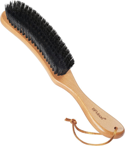 BFWood Clothes Brush, Boar Bristle Lint Brush for Suits, Cashmere, Wool, Velvet, Suede and Pet Hair, Large Black Walnut Wood Handle