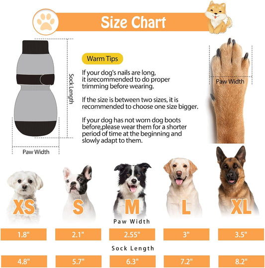 SCENEREAL 6Pcs Anti Slip Dog Socks to Prevent Licking Paws for Hot/Cold Pavement, Dog Grippy Socks for Hardwood Floors, Dog Shoes for Boots & Paw Protectors for Puppy Small Medium Large Senior Dogs