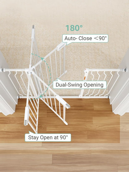 Mom's Choice-GROWNSY Baby Gate for Stairs, 30.5"-43" Pressure Mounted Pet Gate for Doorways-Auto Close Dog Gate for The House-Easy Installation & Walk Thru Wide Safety Gate, Black