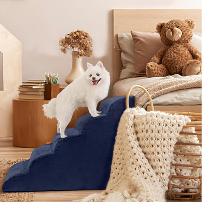 Dog Stairs for Small Dogs, 3 Tiers High Density Foam Dog Ramp, Extra Wide Non-Slip Pet Steps for High Beds Or Couch, Soft Foam Doggie Ladder for Dogs Injured, Older Pets, Small Cats