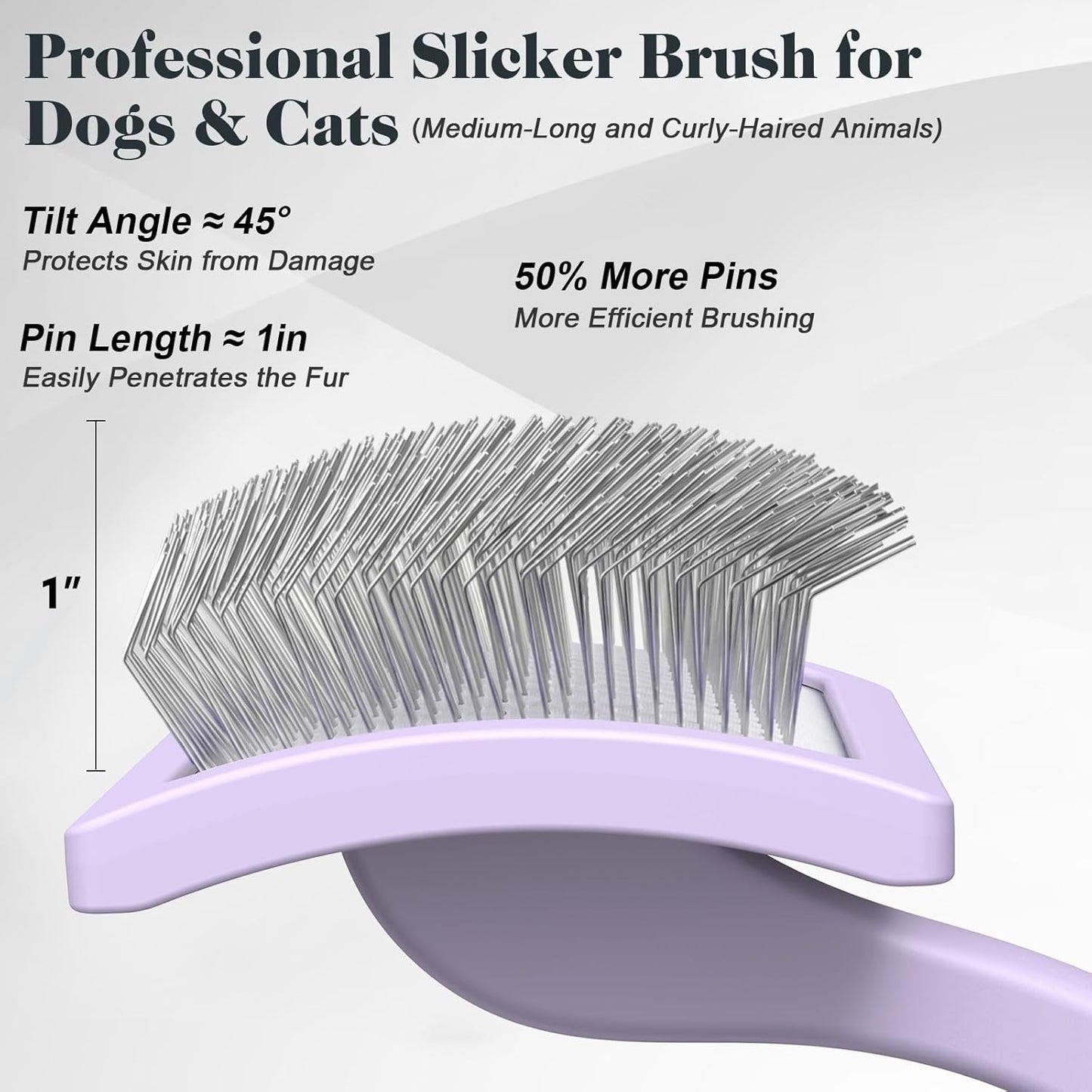 2PCS Slicker Brush for Dogs & Pet Comb,Professional Dog Grooming Brush (Goldendoodles,Poodles,Labradoodles) with Extra Long Pins to Effectively Remove Tangles, Knots and Mats (Orange, Large)